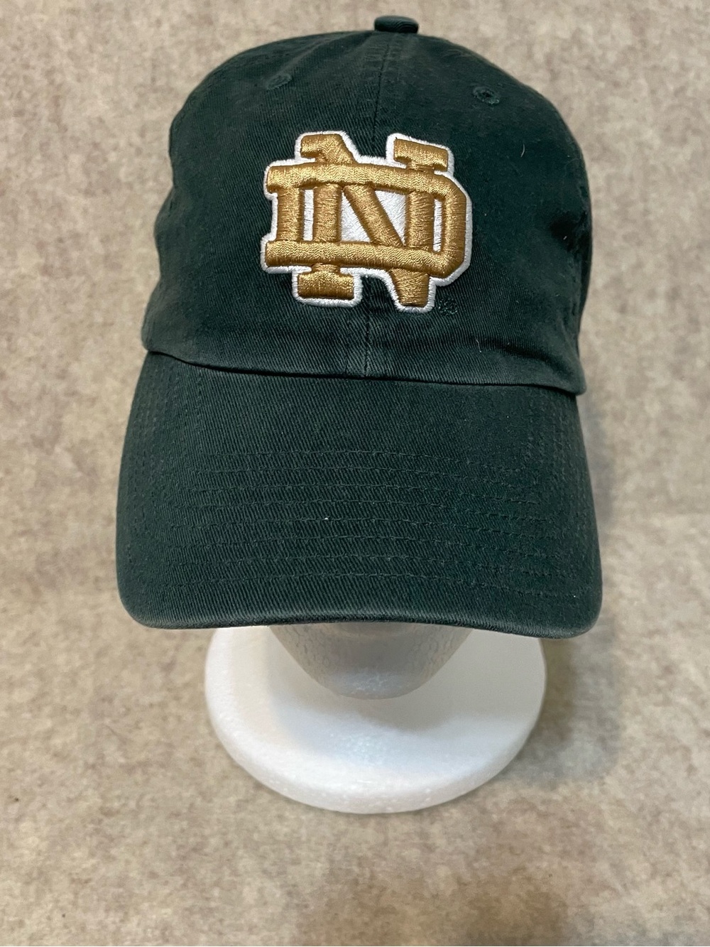 Twin Enterprises Notre Dame baseball football cap hat green small
